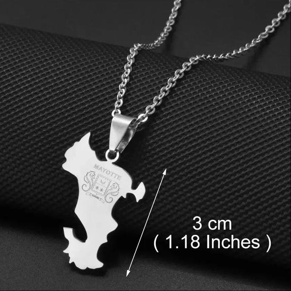 Mayotte Map Necklace