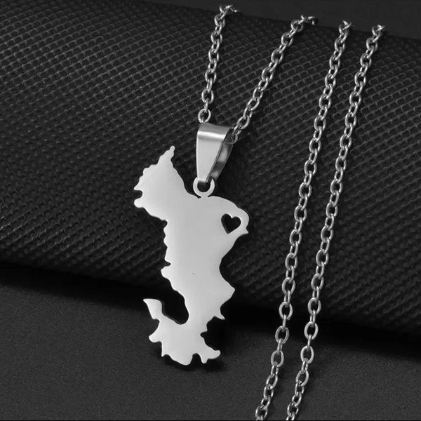 Mayotte Map Necklace