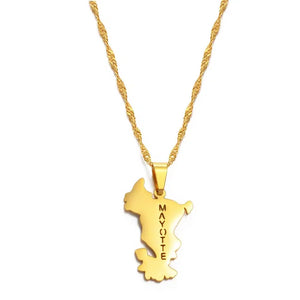 Mayotte Map Necklace Collection