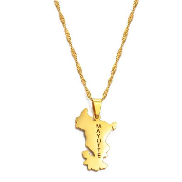 Mayotte Map Necklace Collection