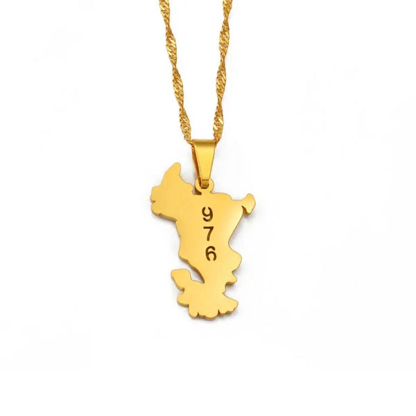 Mayotte Map Necklace Collection