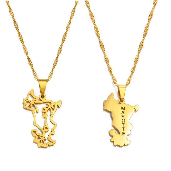 Mayotte Map Necklace Collection