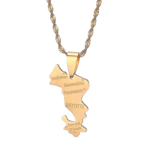 Mayotte Map Necklace