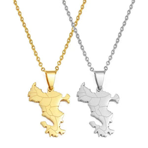 Mayotte Map Necklace