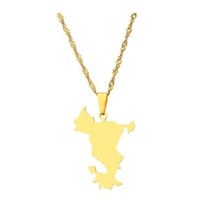 Mayotte Map Necklace