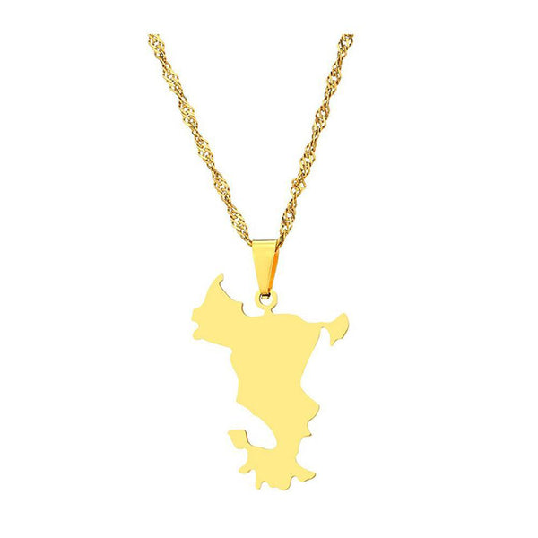 Mayotte Map Necklace