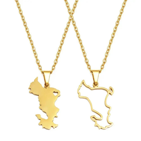Mayotte Map Necklace