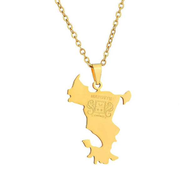 Mayotte Map Necklace