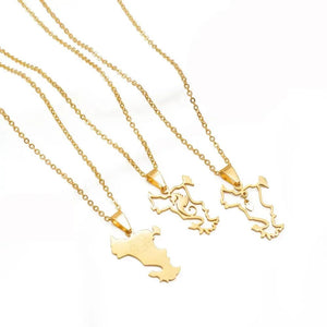 Mayotte Map Necklace