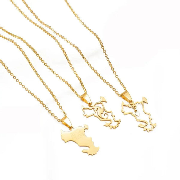 Mayotte Map Necklace