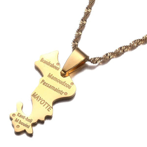 Mayotte Map Necklace