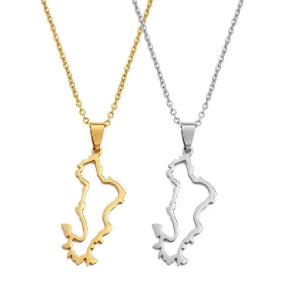 Mayotte Map Necklace
