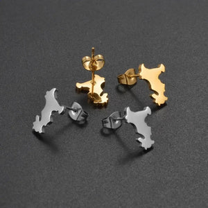 Mayotte Map Stud Earrings