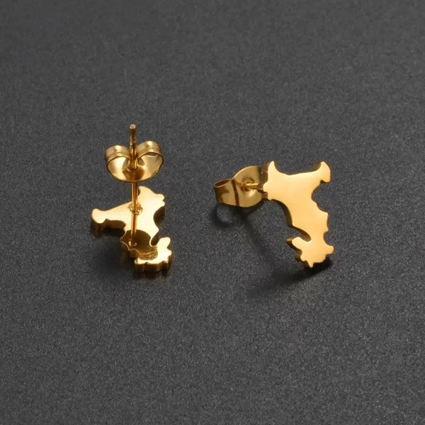 Mayotte Map Stud Earrings