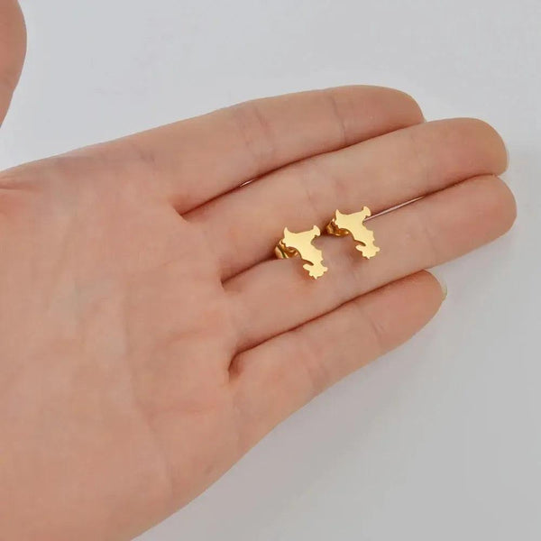 Mayotte Map Stud Earrings