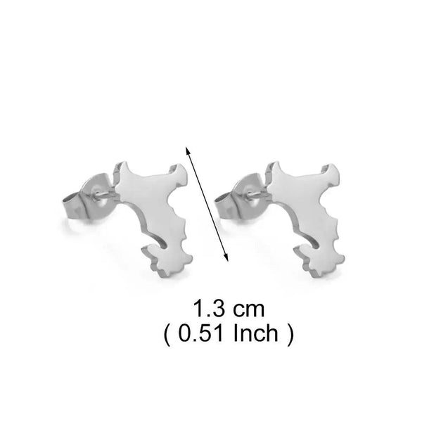 Mayotte Map Stud Earrings