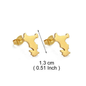 Mayotte Map Stud Earrings
