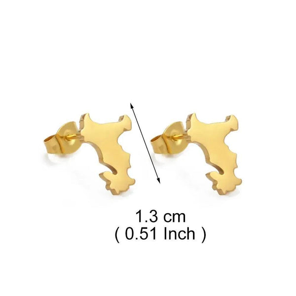 Mayotte Map Stud Earrings