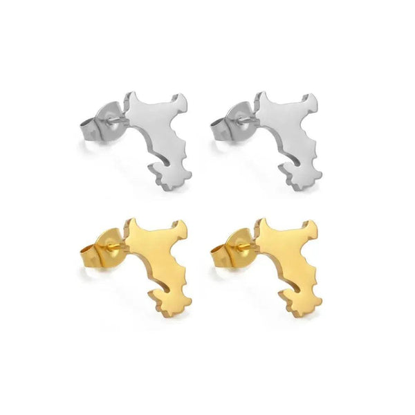Mayotte Map Stud Earrings