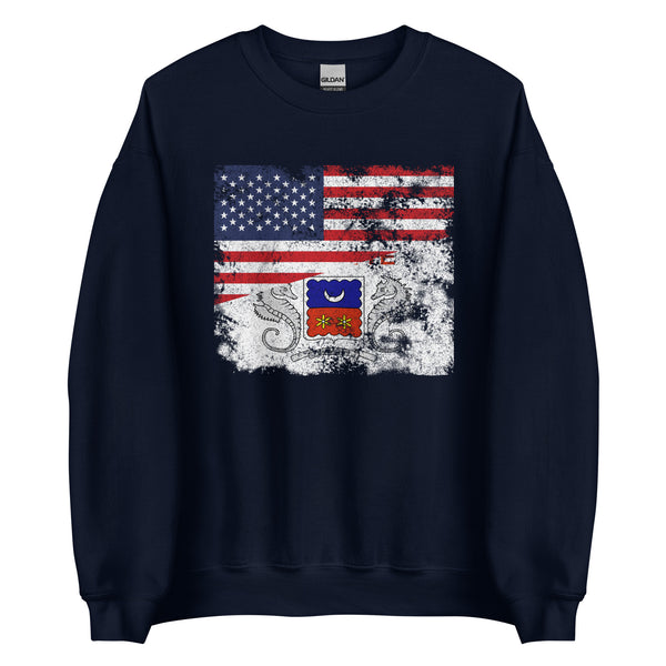Mayotte USA Flag Sweatshirt
