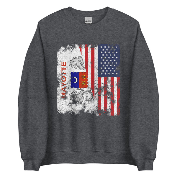 Mayotte USA Flag Sweatshirt