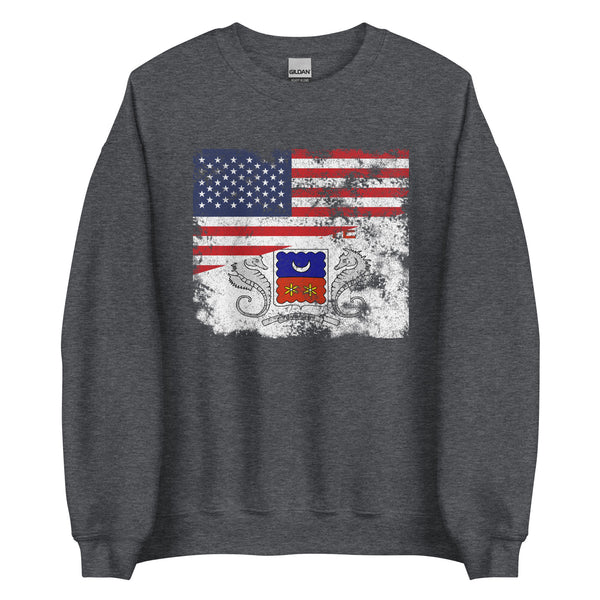 Mayotte USA Flag Sweatshirt