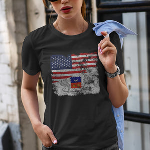 Mayotte USA Flag T-Shirt