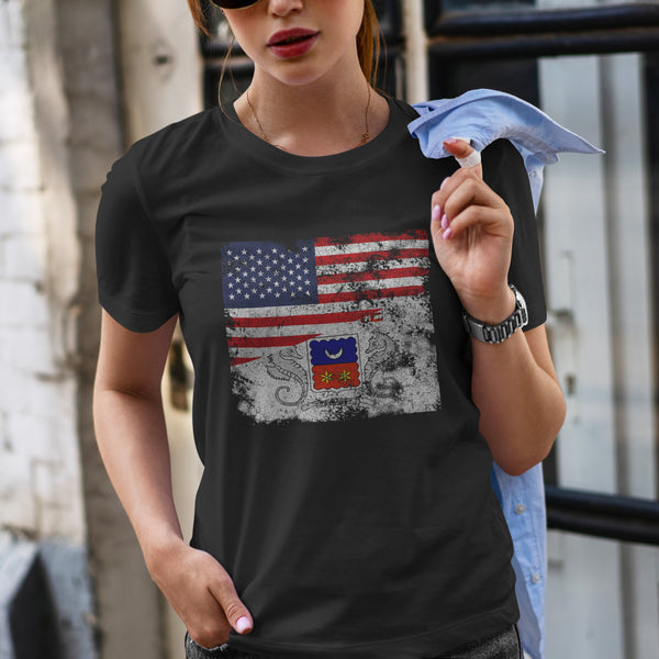 Mayotte USA Flag T-Shirt
