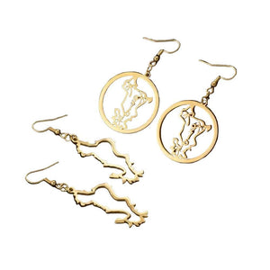Mayotte Map Earrings