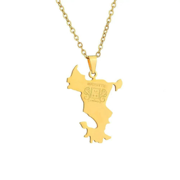 Mayotte Map Necklace