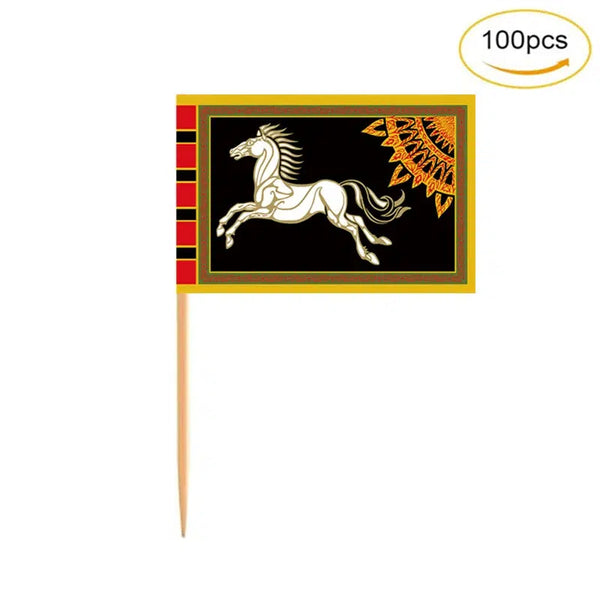 Medieval Flag Toothpicks - Cupcake Toppers (100Pcs)