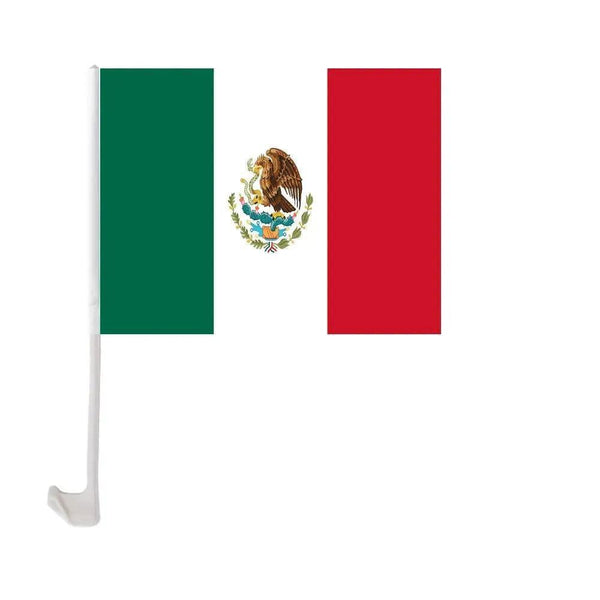 Mexico Car Flag with Window Clip and Pole - Flag for Car Window