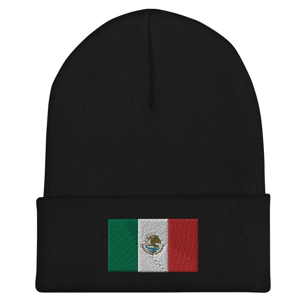 Mexico Flag Beanie - Embroidered Winter Hat