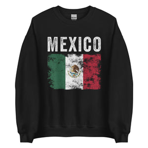 Mexico Flag Distressed - Mexican Flag Sweatshirt