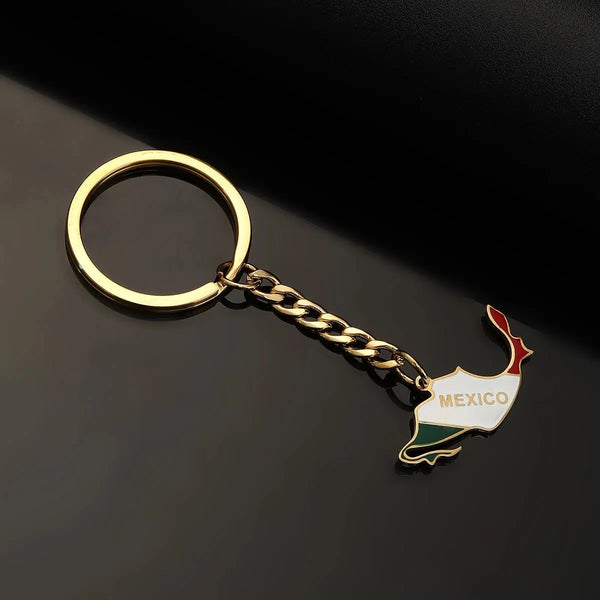 Mexico Flag Map Keychain