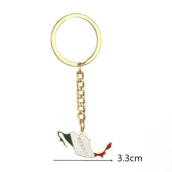 Mexico Flag Map Keychain