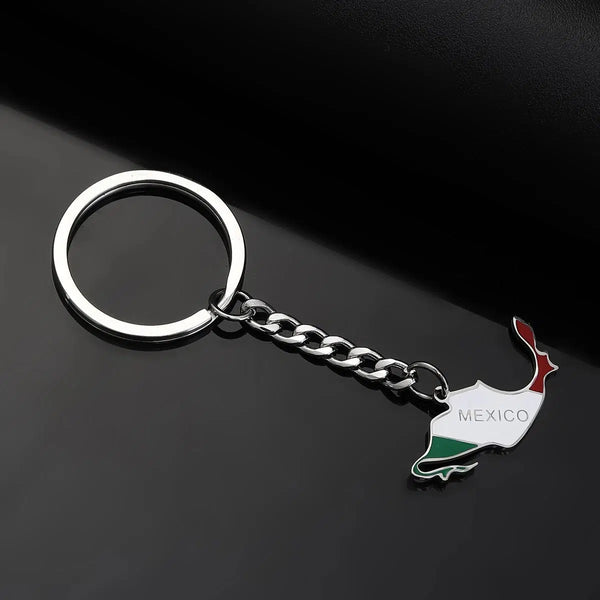 Mexico Flag Map Keychain