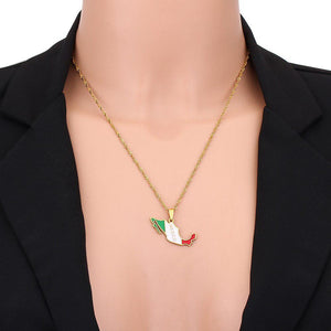 Mexico Flag Map Necklace