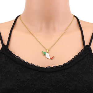 Mexico Flag Map Necklace