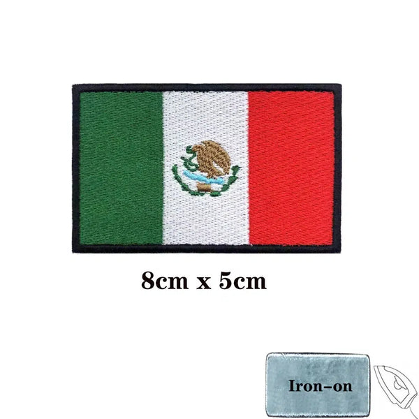 Mexico Flag Patch - Iron On/Hook & Loop Patch