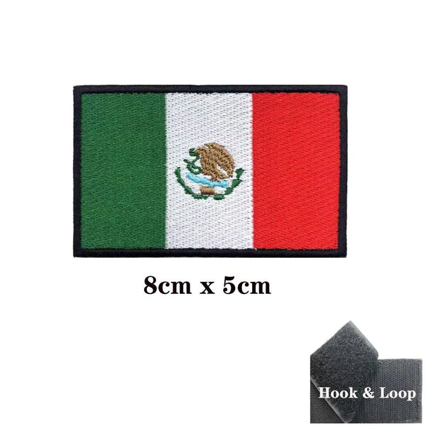 Mexico Flag Patch - Iron On/Hook & Loop Patch