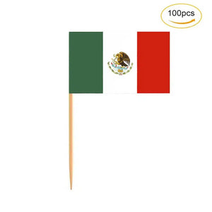 Mexico Flag Toothpicks - Cupcake Toppers (100Pcs)