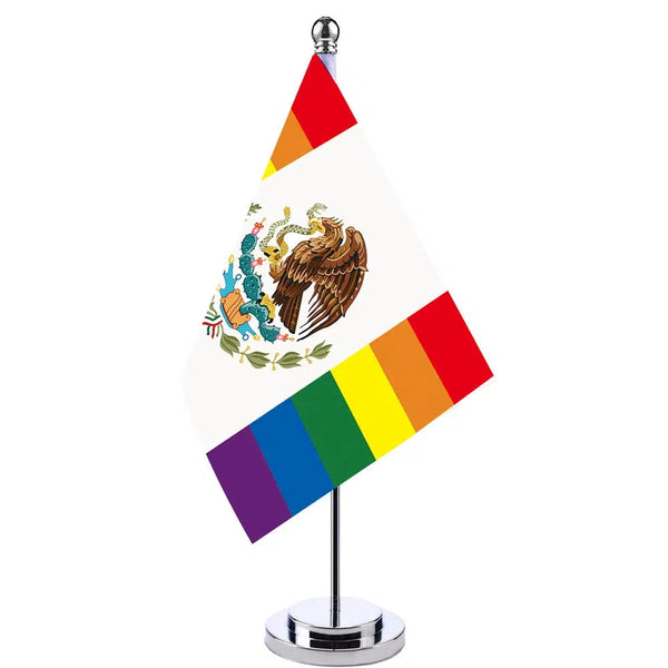 Mexico Pride Desk Flag - Small LGBTQIA2S+ Table Flag