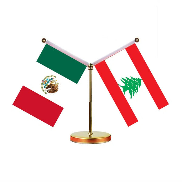 Mexico Saudi Arabia Desk Flag - Custom Table Flags (Mini)