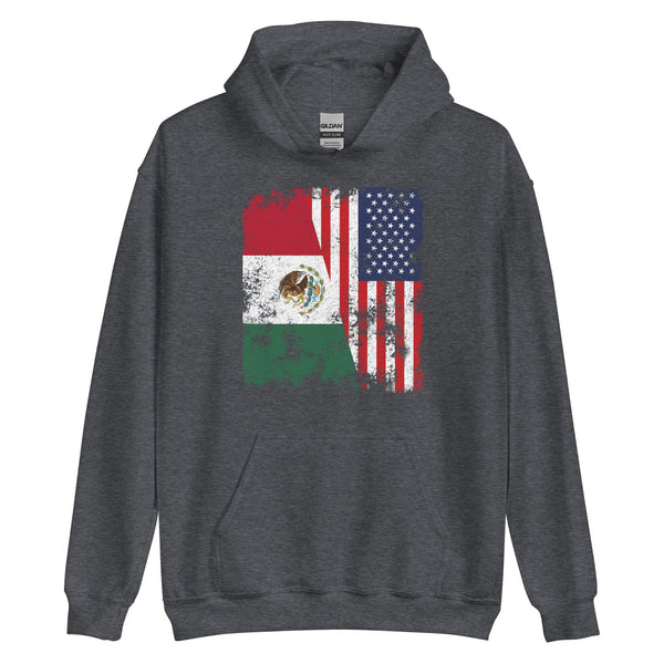 Mexico USA Flag - Half American Hoodie