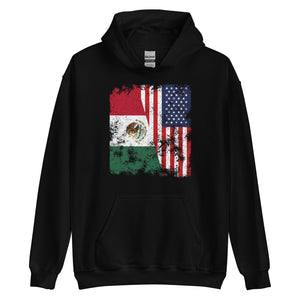 Mexico USA Flag - Half American Hoodie