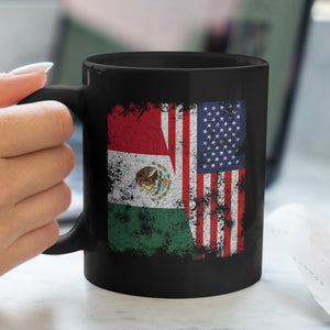 Mexico USA Flag - Half American Mug