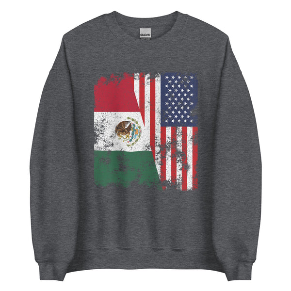 Mexico USA Flag - Half American Sweatshirt