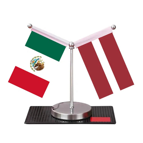 Mexico Ukraine Desk Flag - Custom Table Flags (Mini)