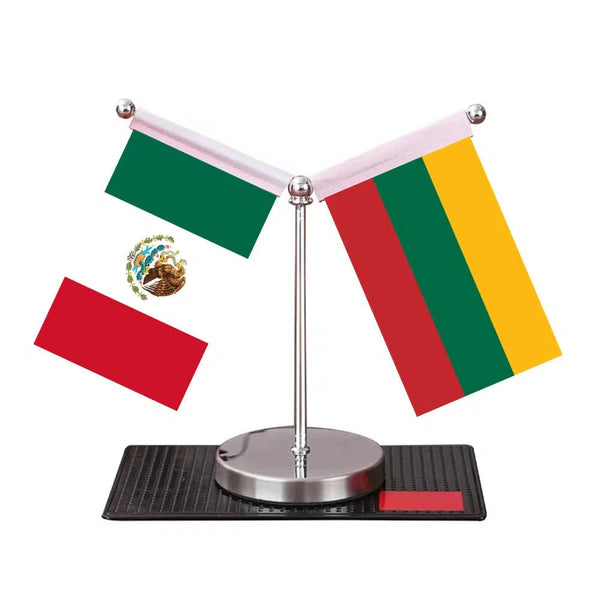 Mexico Ukraine Desk Flag - Custom Table Flags (Mini)